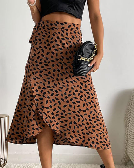 Spódnica midi w stylu boho wiązana w pasie