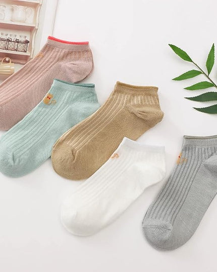 Skarpetki damskie krótkie z motywem 5 par