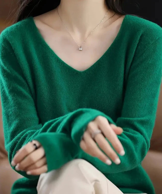 Damski sweter dziergany ze 100% wełny