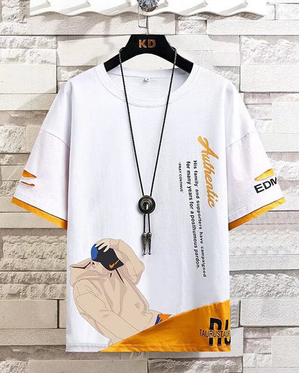 Letni męski T-shirt z krótkim rękawem
