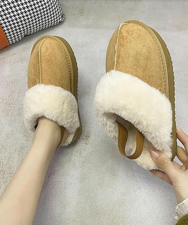 Klapki zimowe z gumką na kostce