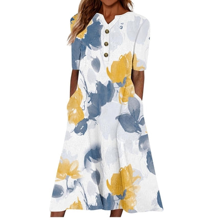 Women’s letnia sukienka midi casual, light & pocket-ready