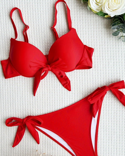 Dwuczęściowy strój kąpielowy bikini z wiązaniem