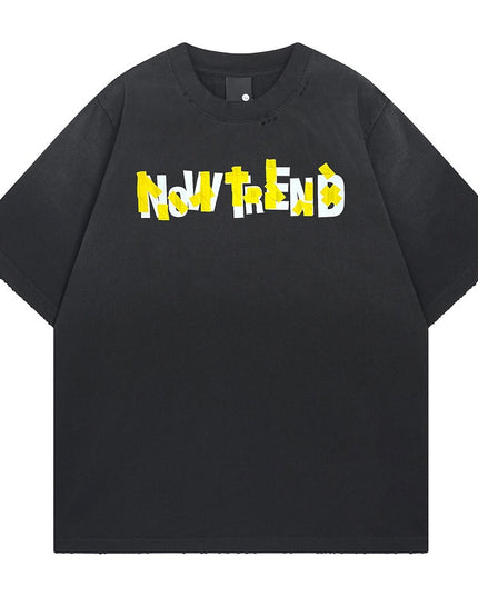 Luźny T-shirt z nadrukiem dla mężczyzn
