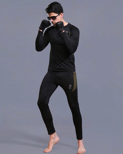 Sportowy komplet męski termiczny z legginsami i koszulką