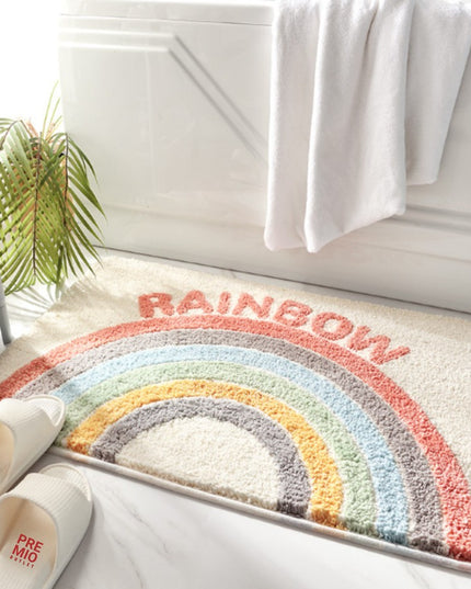 Mata łazienkowa z motywem tęczy