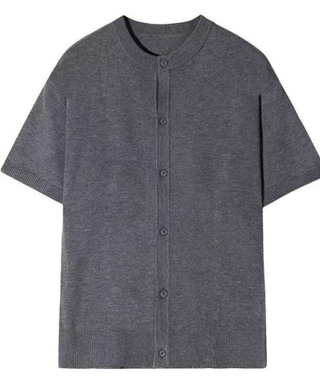 Męski t-shirt z krótkim rękawem z jedwabiu lodowego