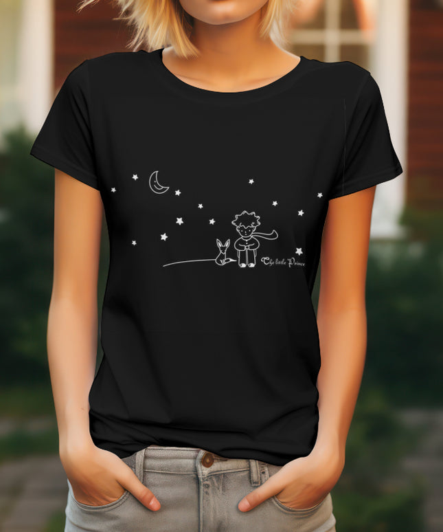 Damski T-shirt z rysunkowym motywem Małego Księcia