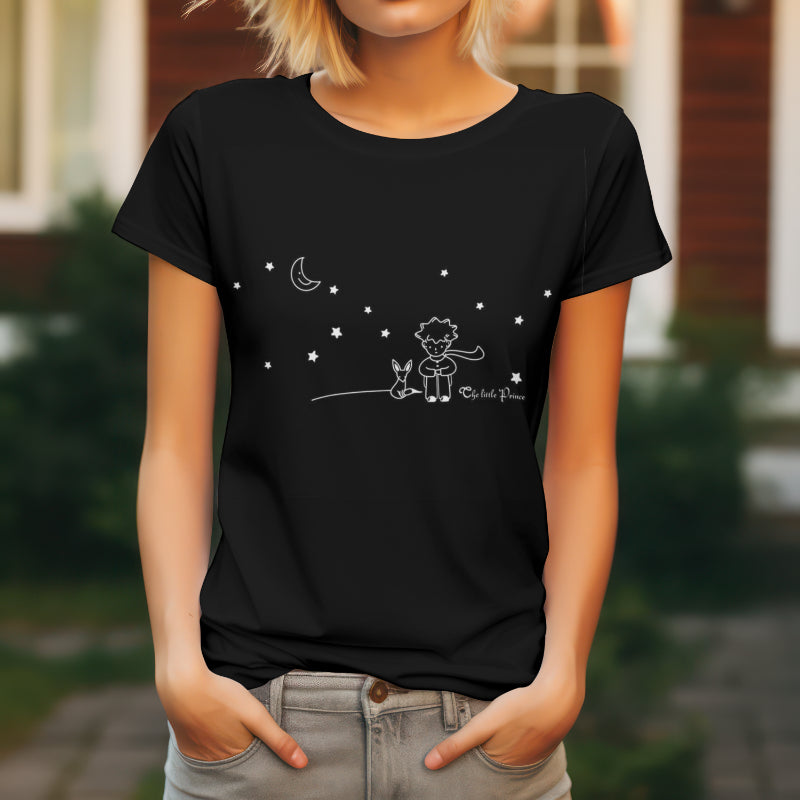 Damski T-shirt z rysunkowym motywem Małego Księcia