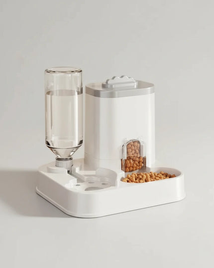 Automatyczny dozownik wody dla psa z wbudowanym pojemnikiem na karmę