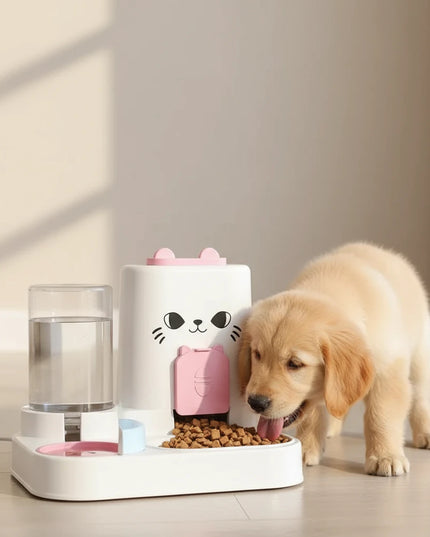 Automatyczny podajnik karmy i wody dla psa w kształcie kotka