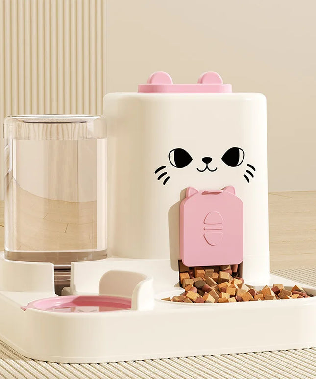 Automatyczny podajnik karmy i wody dla psa w kształcie kotka