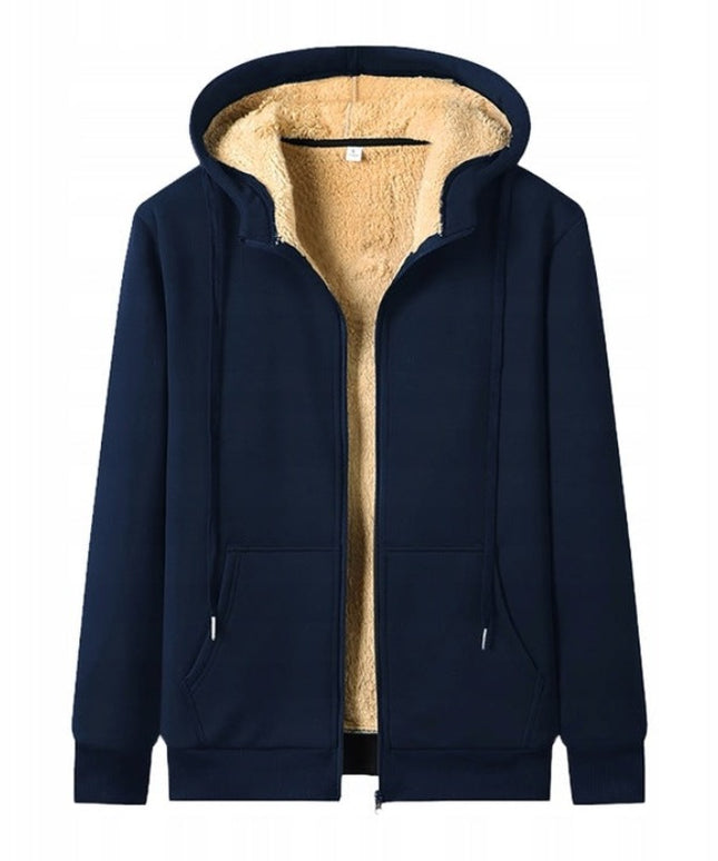 Męska bluza rozpinana z polarowym podszyciem i kapturem