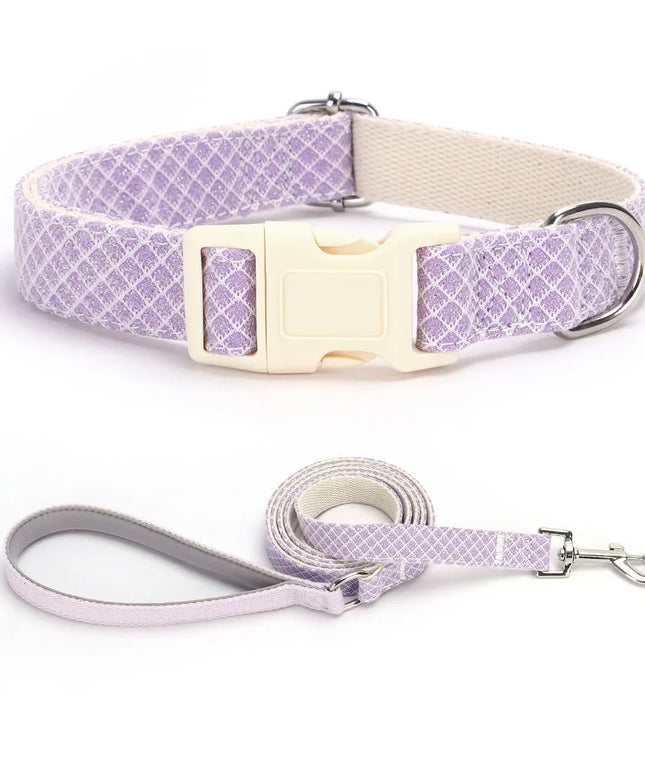 Błyszcząca obroża dla psa ze smyczą