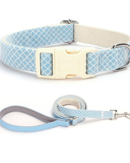 Błyszcząca obroża dla psa ze smyczą