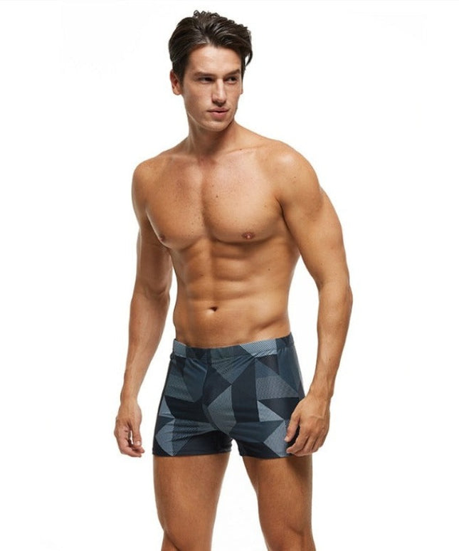 Męskie bokserki kąpielowe w geometryczne wzory