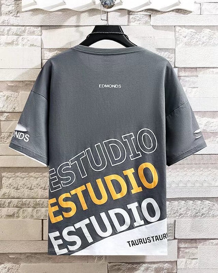 Letni męski T-shirt z krótkim rękawem