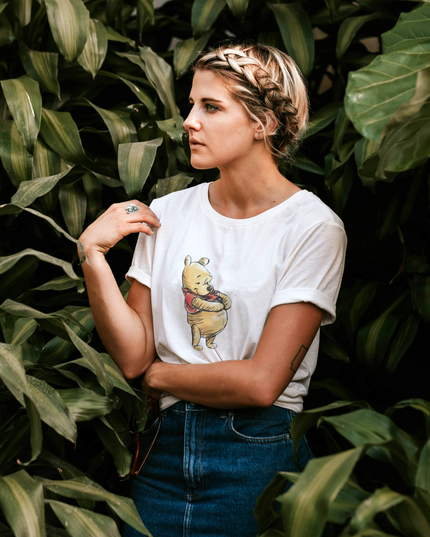 Damski T-shirt ze wzorem Kubusia Puchatka