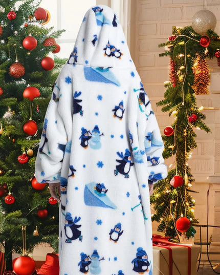 Długa kocobluza 2w1 w kolorowe wzorki