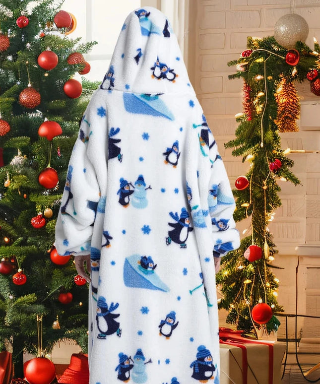 Długa kocobluza 2w1 w kolorowe wzorki