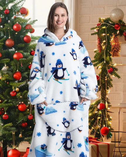 Długa kocobluza 2w1 w kolorowe wzorki