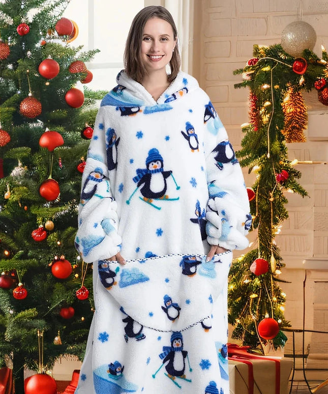 Długa kocobluza 2w1 w kolorowe wzorki