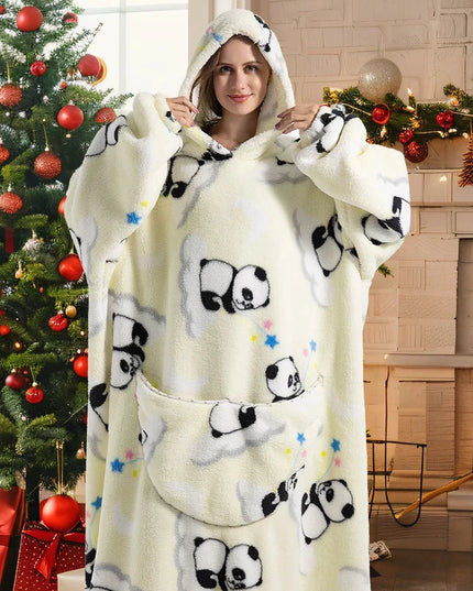 Długa kocobluza 2w1 w kolorowe wzorki