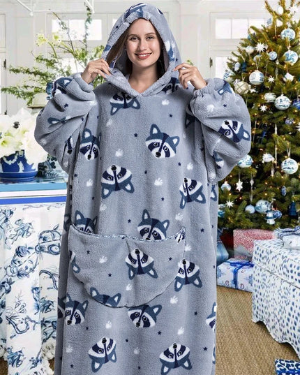 Długa kocobluza 2w1 w kolorowe wzorki