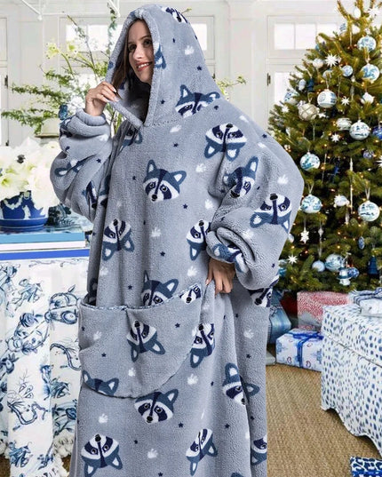 Długa kocobluza 2w1 w kolorowe wzorki