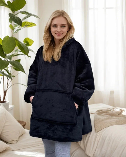 Damska, ciepła kocobluza z polarem i kapturem