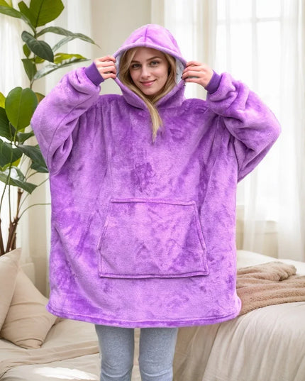 Damska, ciepła kocobluza z polarem i kapturem