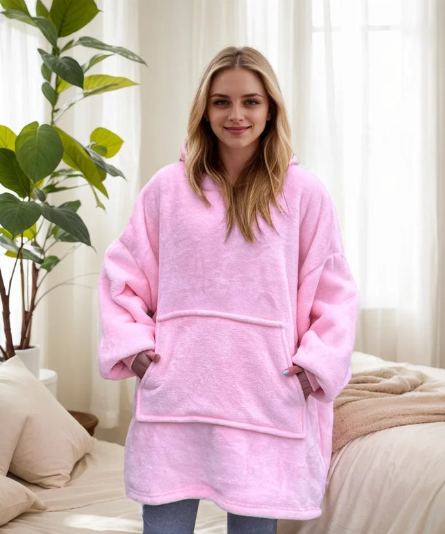 Damska, ciepła kocobluza z polarem i kapturem