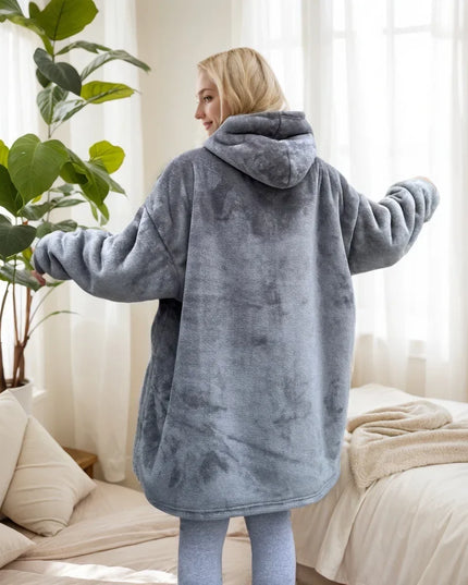 Damska, ciepła kocobluza z polarem i kapturem