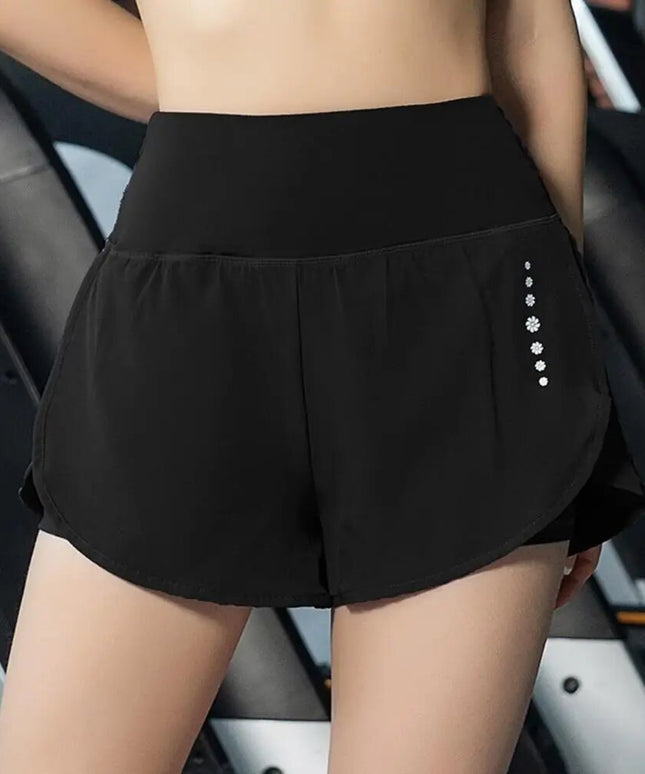 Sportowe szorty damskie 2w1 z wysokim stanem