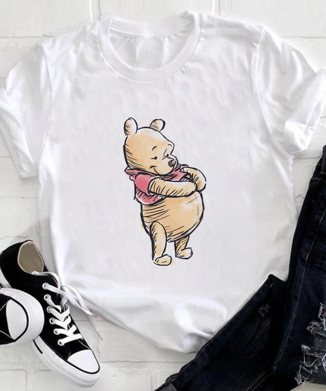 Damski T-shirt ze wzorem Kubusia Puchatka