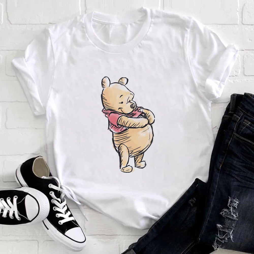 Damski T-shirt ze wzorem Kubusia Puchatka
