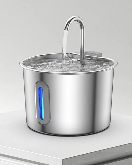 Duża fontanna dla psa ze stali nierdzewnej