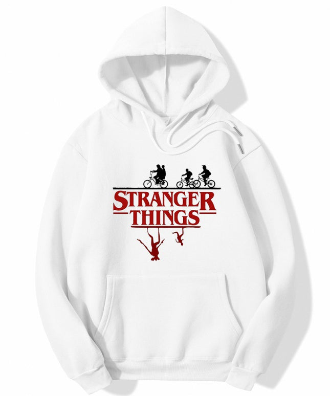 Stranger things print pullover bluza z kapturem fleece kurtka bluza z kapturem