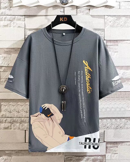 Letni męski T-shirt z krótkim rękawem