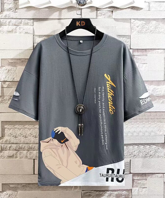 Letni męski T-shirt z krótkim rękawem
