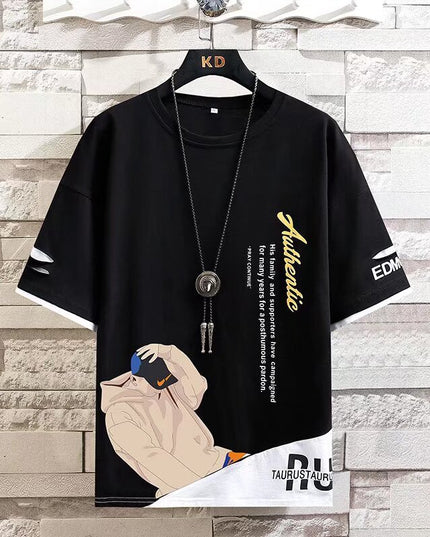 Letni męski T-shirt z krótkim rękawem