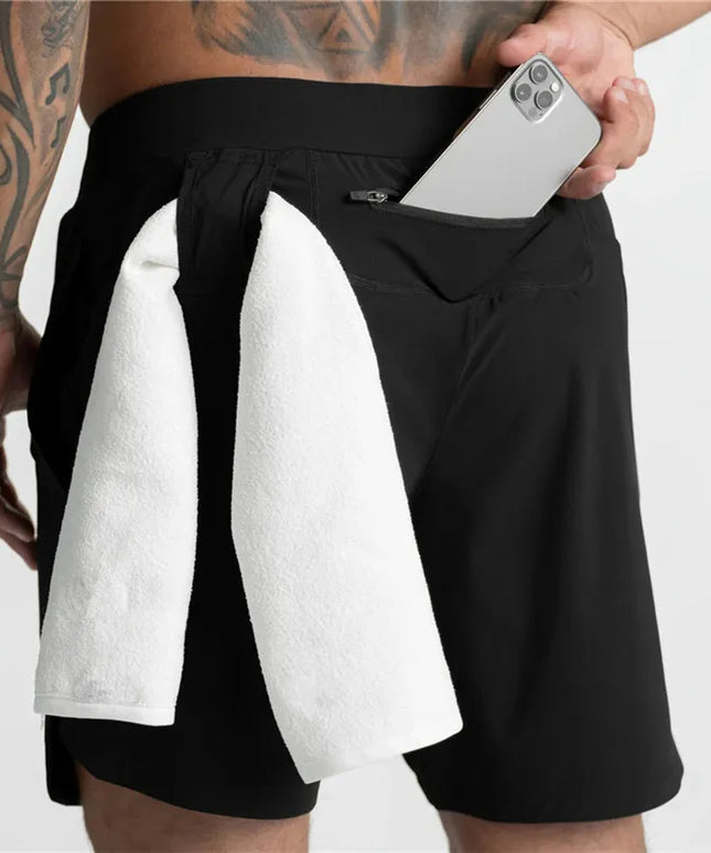 Sportowe spodenki męskie szybkoschnące z kieszeniami