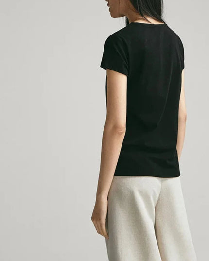 Damski T-shirt bawełniany o dopasowanym kroju