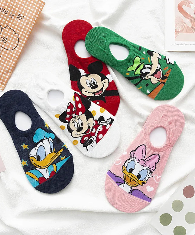 Skarpetki damskie stopki z motywem z bajek 5 par