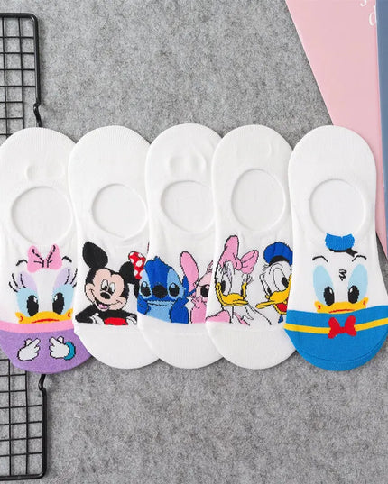 Skarpetki damskie stopki z motywem z bajek 5 par