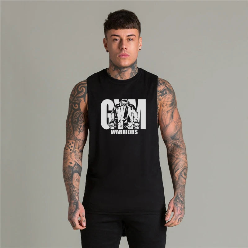 Sportowa koszulka męska tank top z nadrukiem