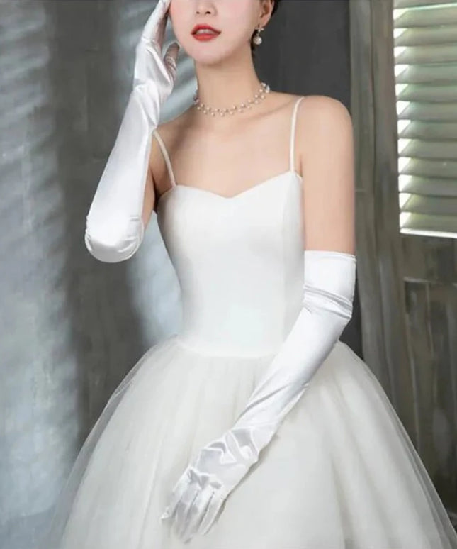 Rękawiczki damskie długie w jednolitym kolorze