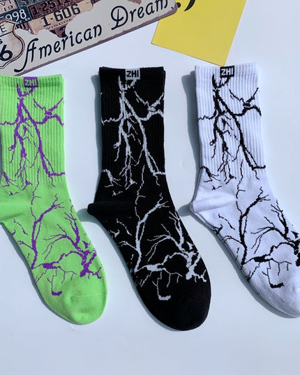 Skarpetki męskie za kostkę wzór błyskawic