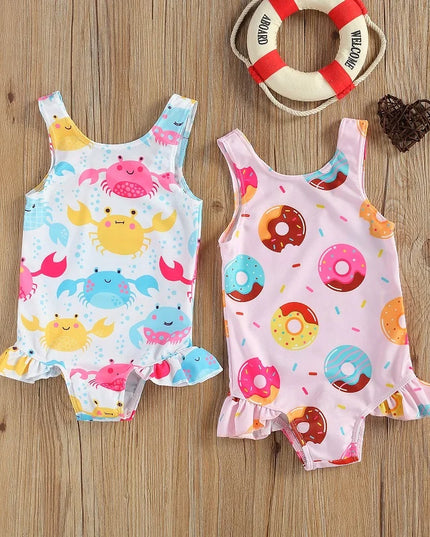 Jednoczęściowy strój kąpielowy dla niemowląt w kolorowe wzory