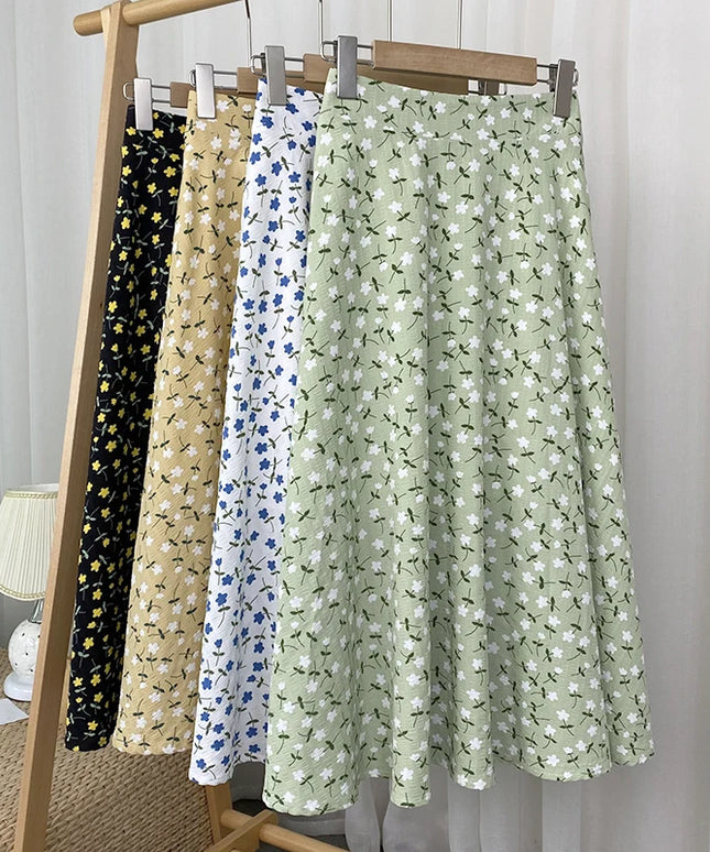 Spódnica midi letnia w kwiaty